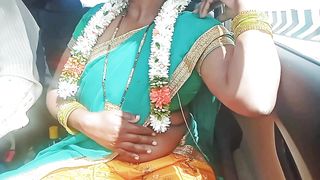 Telugu dirty talks. Car sex. Sexy saree aunty romantic sex with STRANGER