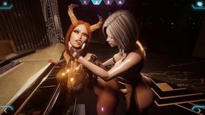 futanari with giant cock fucks demon ladies- hot futa game