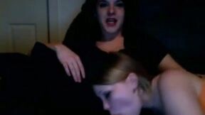 Kinky dude dressed like a girl got his dick sucked by his webcam GF
