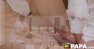 Hairy masseur deeply drills the tight pussy of Nicole Sweet