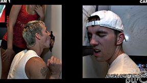 Real straight dude gloryhole sucked by gay until cumshot