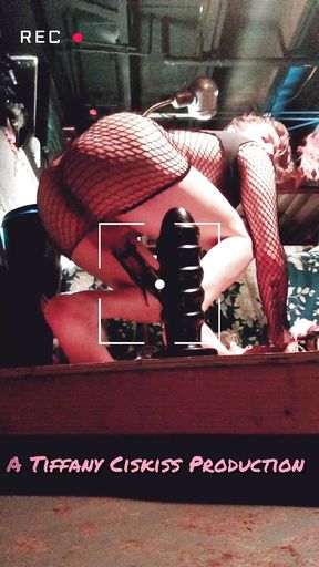 Sissy Butt Girl Tiffany Ciskiss Fucks Ass on Huge Toys