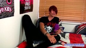LollipopTwinks: Big Dick Twink Rhys Casey Jacks Off Hard Pleasuring His Uncut Me