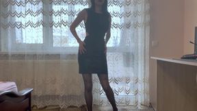 Striptease in a Sexy Black Dress