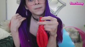 Owllete chews and spits balloon