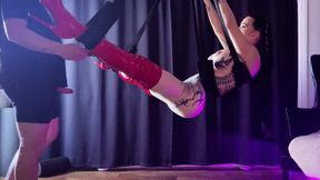 Sex swing silicone tits she needs it hard