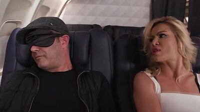 Busty ts stewardess Brittney Kade fucks