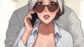 Waifu Mature Secretary POV - Office Phone Call Close-Up Boob Teasing  Undressing