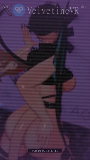 VR fantasy glory hole with a deep-throating goth babe