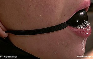 Shackled lesbian ass spanked by lezdom