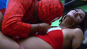 Sudipa gets pounded by Spider-Man after he traps her in a twisted Ghodna