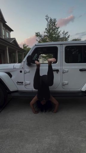 Handstand on Jeep