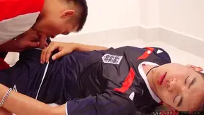 Hung Asian Stud Rides Bareback Then Takes Golden Shower After Fiery Blowjob – 18+