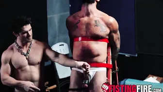 Alpha Wolfe teased and fucked in dungeon fetish session
