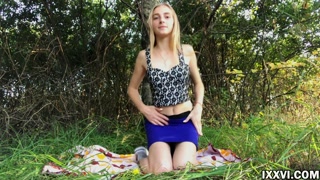 Outdoor masturbate my wet pussy