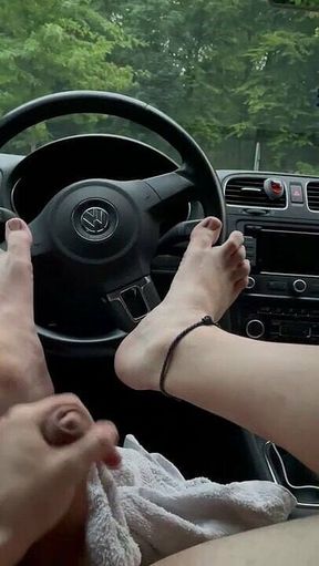 German *** Wanks Naked in a Parking Lot