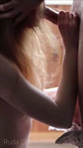 Rainy day sensual sex. Vaginal creampie (Vertical) - Ruda Cat