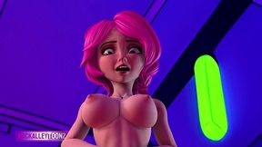3d big booty show stopping stripper in the arcade dancing cartoon