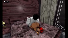 Fucking a fan rough in a roblox condo