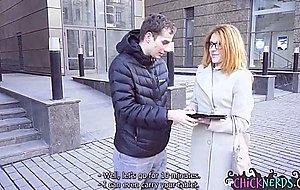 European student in glasses gets pussydrilled
