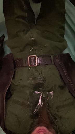 Russian Military Man Pissing on Kinky Policeman