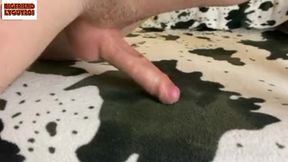 guy moaning while humping bed until hands free orgasm