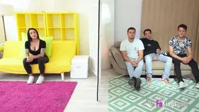 Tattooed Nelia Estrada takes on 3 studs in her first gangbang