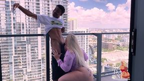 big booty pawg mz dani fucks lil d on outside balcony