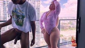 big booty pawg mz dani fucks lil d on outside balcony