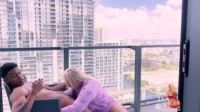 big booty pawg mz dani fucks lil d on outside balcony