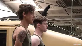 Army recruits Mickey Taylor and Leo Rain fuck Colby Parker