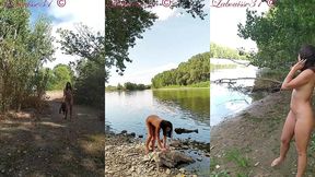 promenade au bord de la riviere