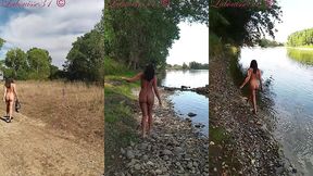 promenade au bord de la riviere