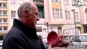 German old housewife flirts on the street and gets fucked