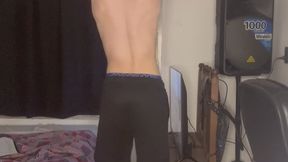 Stripping, exercising naked and flexing my body until i cum