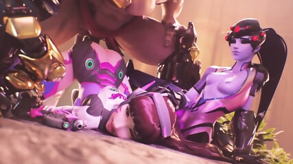 Overwatch 3D hentai  Dva gets covered in cum 3D Hentai Club