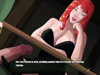 Mary Jane rubs her foot on Doom's Monster knob in footjob - doomination gameplay