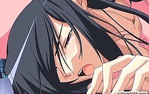 Japanese anime nurse dildoed ass and pussy