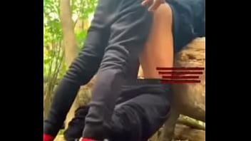 Raw fuck in the park and dripping creampie cum inside