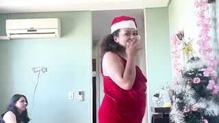 Christmas Cleaning Mouthy Dame Farts in front of Glrlfriend
