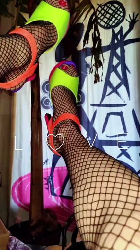 HeeLs FLuo🌈Pink Purple Yellow Orange, Black Fishnet.. GUERLAiN PariS⁹&sup1; VaneSsaBiTCHx