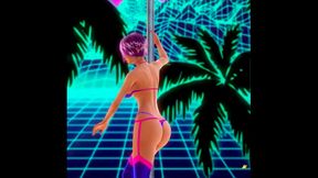 Hot Retro Stripper Amber Lynn Dances Seductively With Big Tits & Sexy Ass