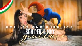 Umiliazione pubblica per il mio giullare  ITA - dialoghi in italiano - joi - sph - mistress italiana - calze a rete - gotica tettona - umiliazione