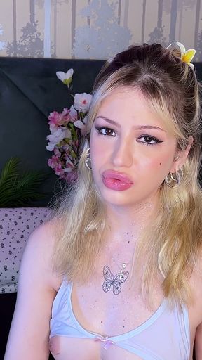 Smoking Fetish First Cigarette French Topless 100s Smoke &amp; Breast Tease