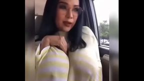 busty asian girl jiggling braless boobs