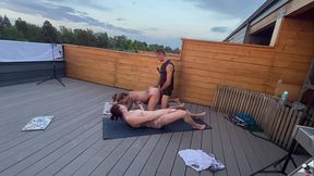 Threesome Hardest creampie Stepsis and friend