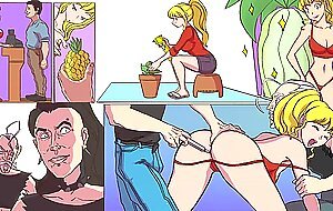 Lewd strips #5 - cartoons fuck hard in a comics strip full of cum and gangangs!