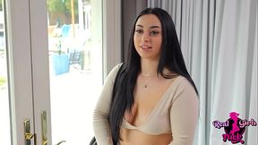 Thick Latina teen gives blowjob then rides cock in 1 on 1 POV