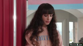 Trans sorority girl Livi Doll ass fucked