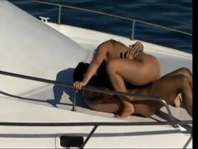 Outdoor boat deck big dick sex for this long haired blonde bikini anal slut